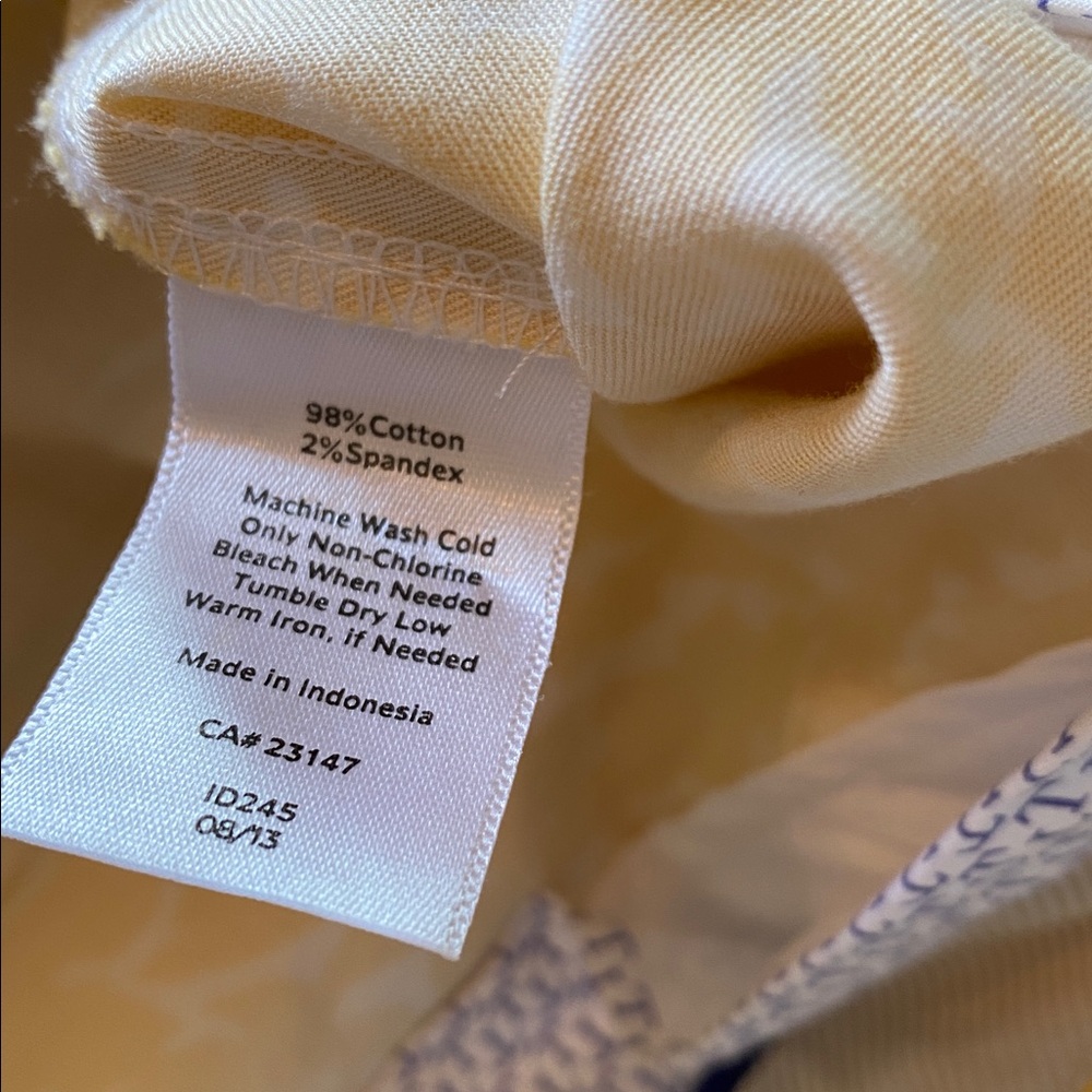 Talbots Yellow and White Patterned Pants sz 16w curvy fit - Picture 6 of 10